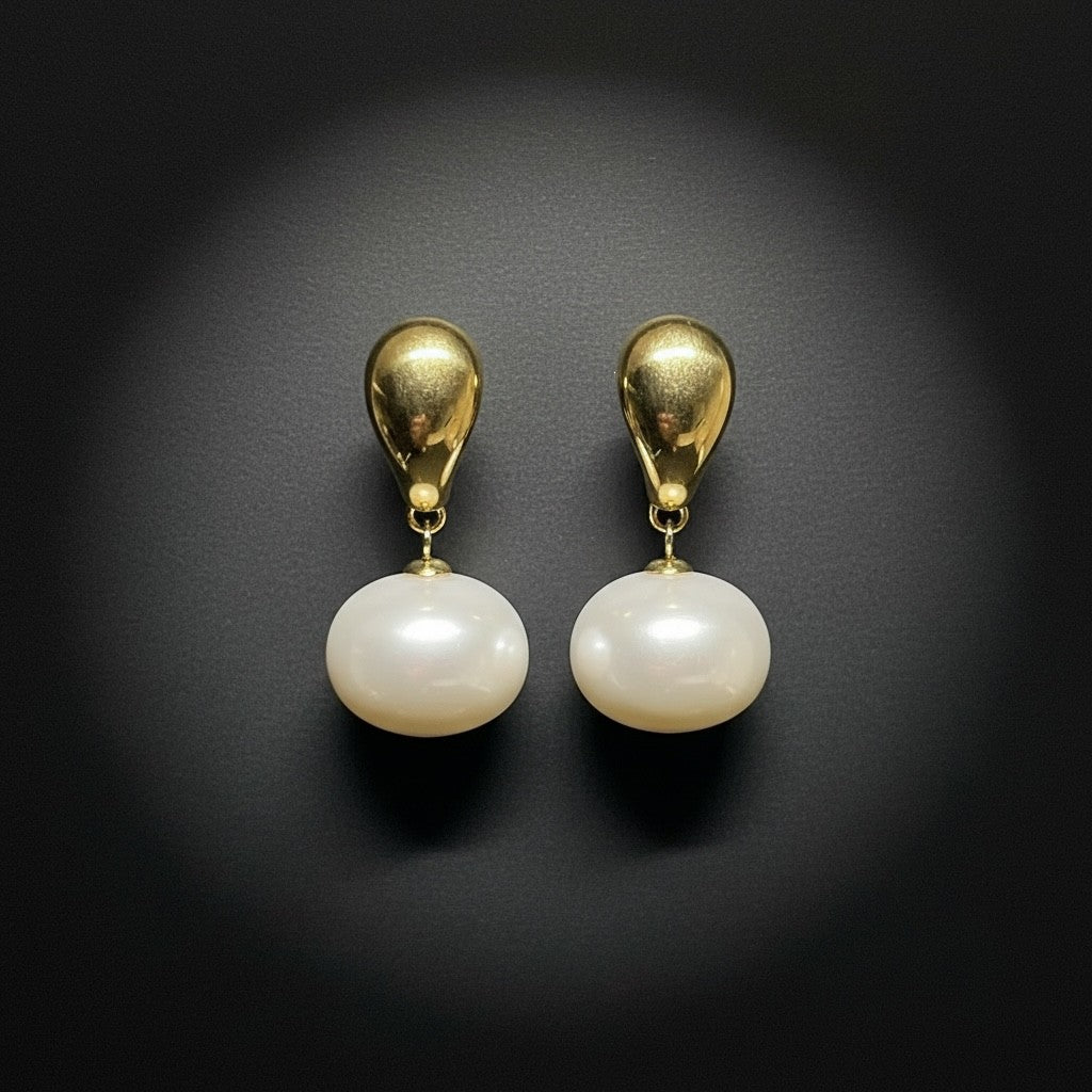 Pearl Drop Earring (Gold)