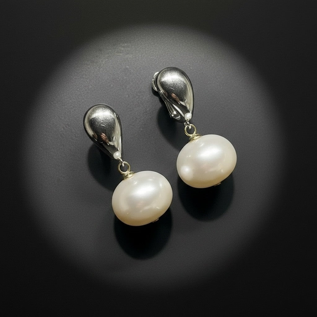 Pearl Drop Earring (Silver)