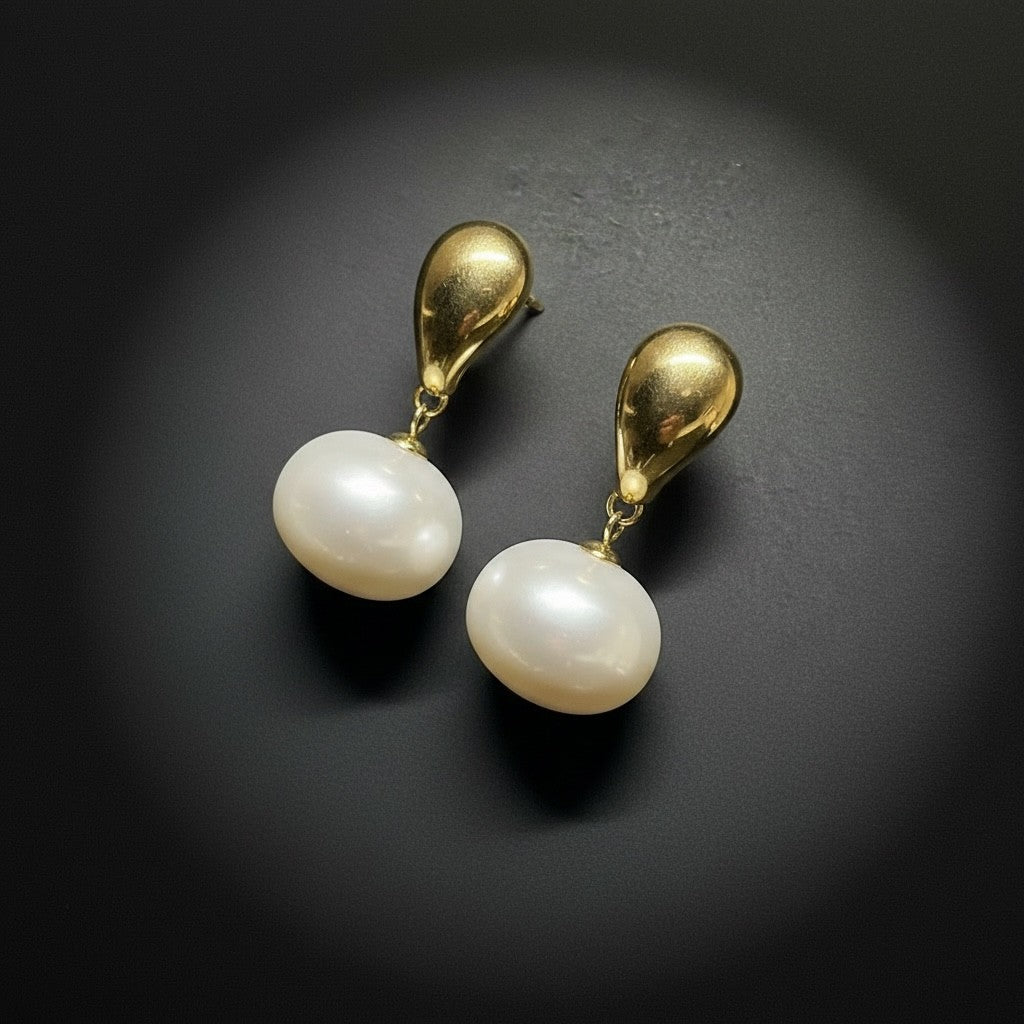 Pearl Drop Earring (Gold)