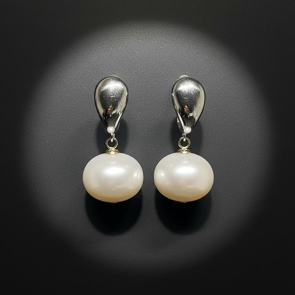 Pearl Drop Earring (Silver)