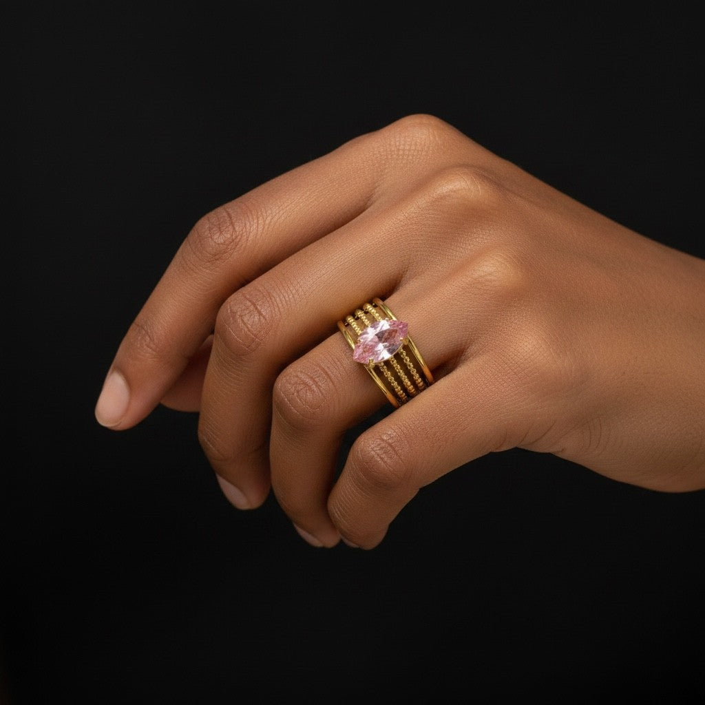 Nia Stackable Ring (Blush)