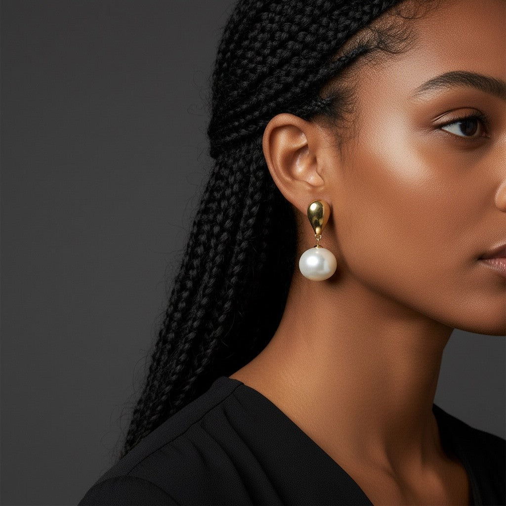 Pearl Drop Earring (Gold)
